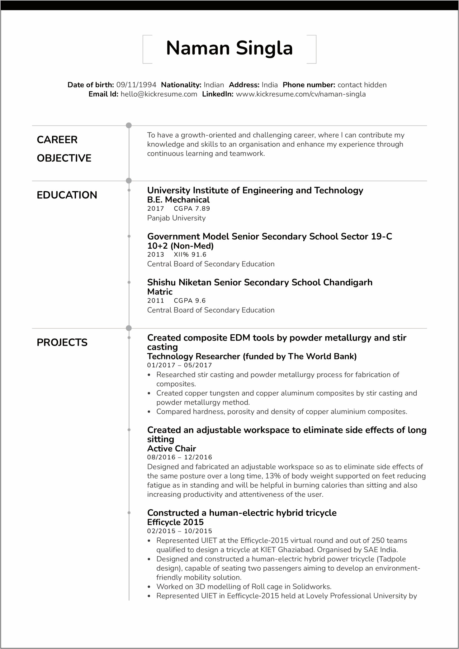 Objective For A Basic Resume