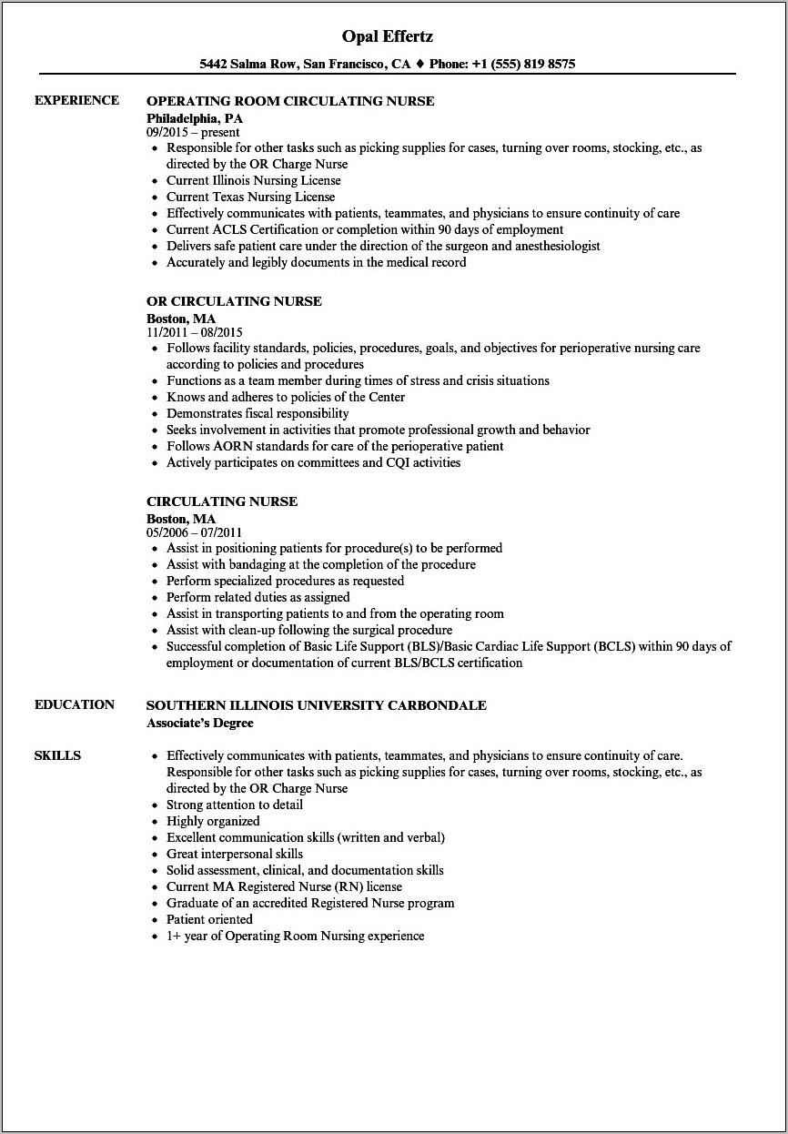 Objective For A Nursing Job Resume