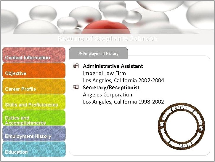 Objective For A Resume As Law Firm Receptionist