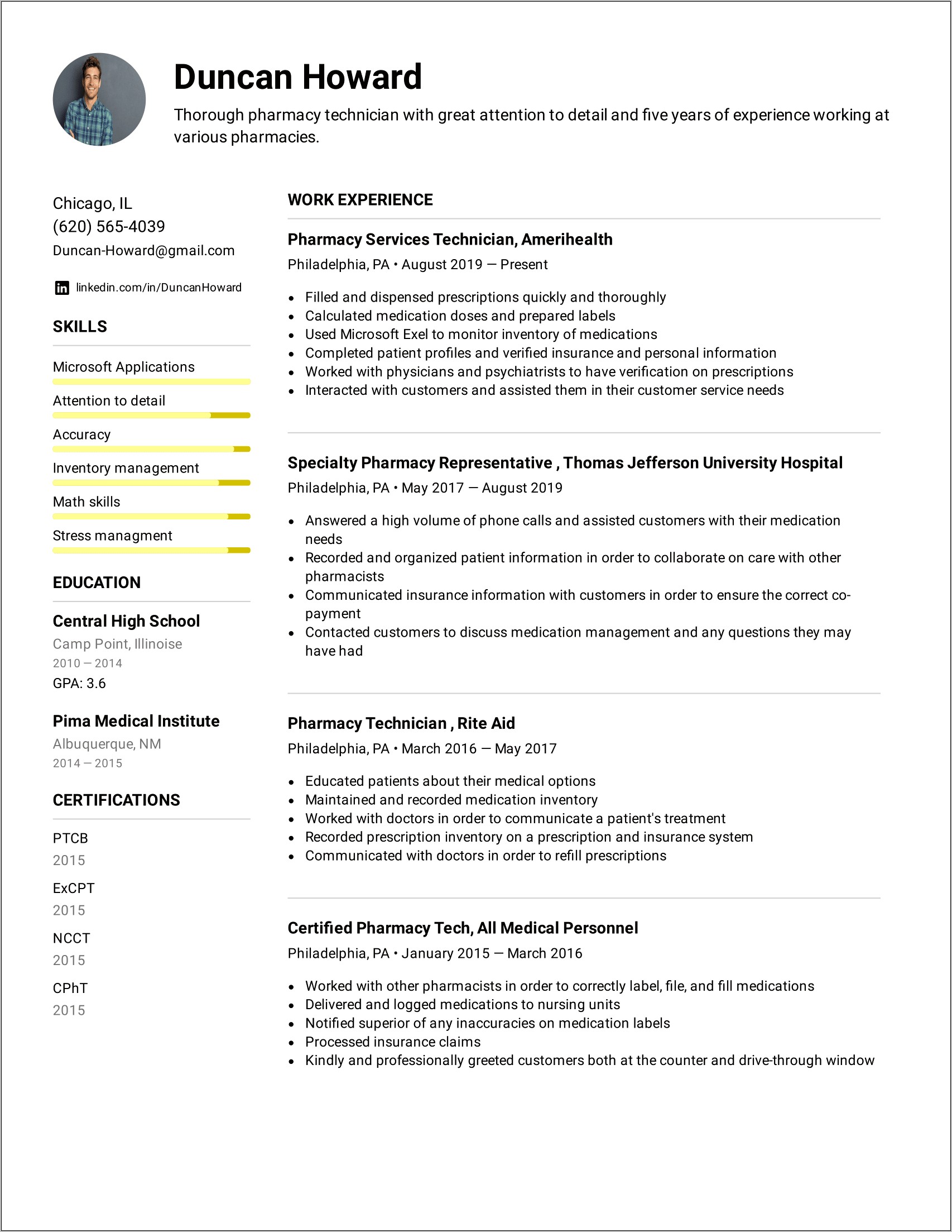 Objective For A Resume For Drug Store