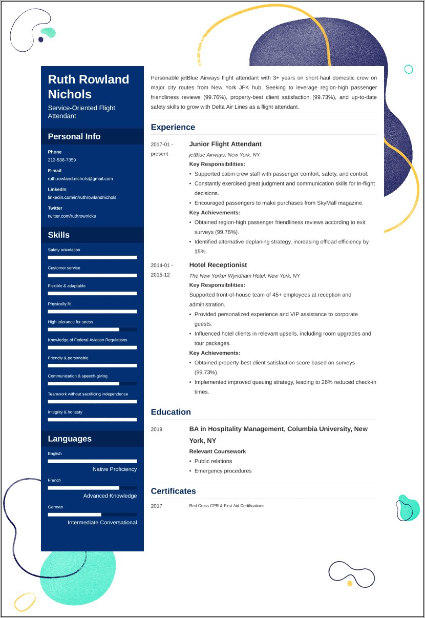 Objective For Cabin Crew Resume