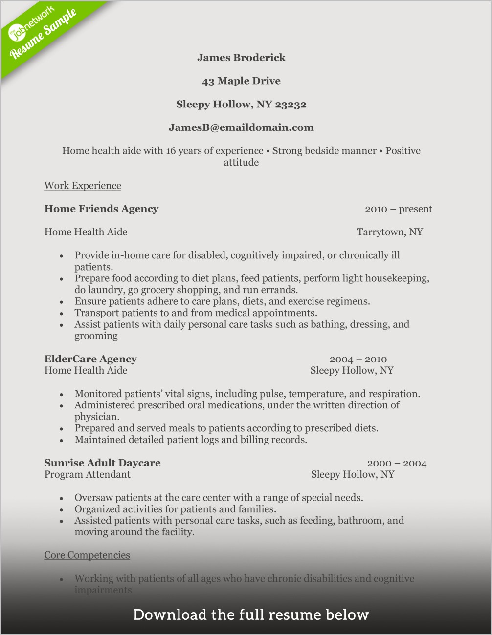 Objective For Health Care Aide Resume