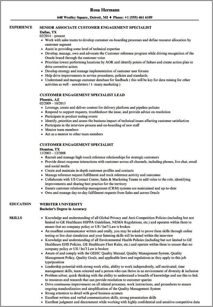 Objective For Resume For Education Specialist