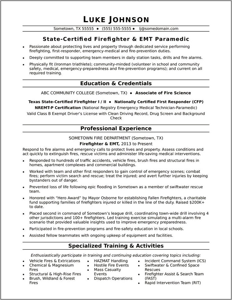 Objective For Resume For Forest Fire Officer