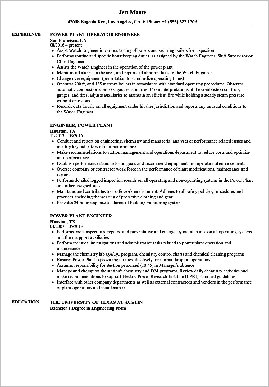 Objective For Resume For Nuclear Plant