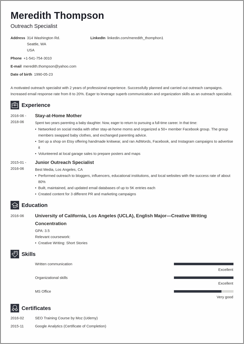 Objective For Resume New To The Workforce