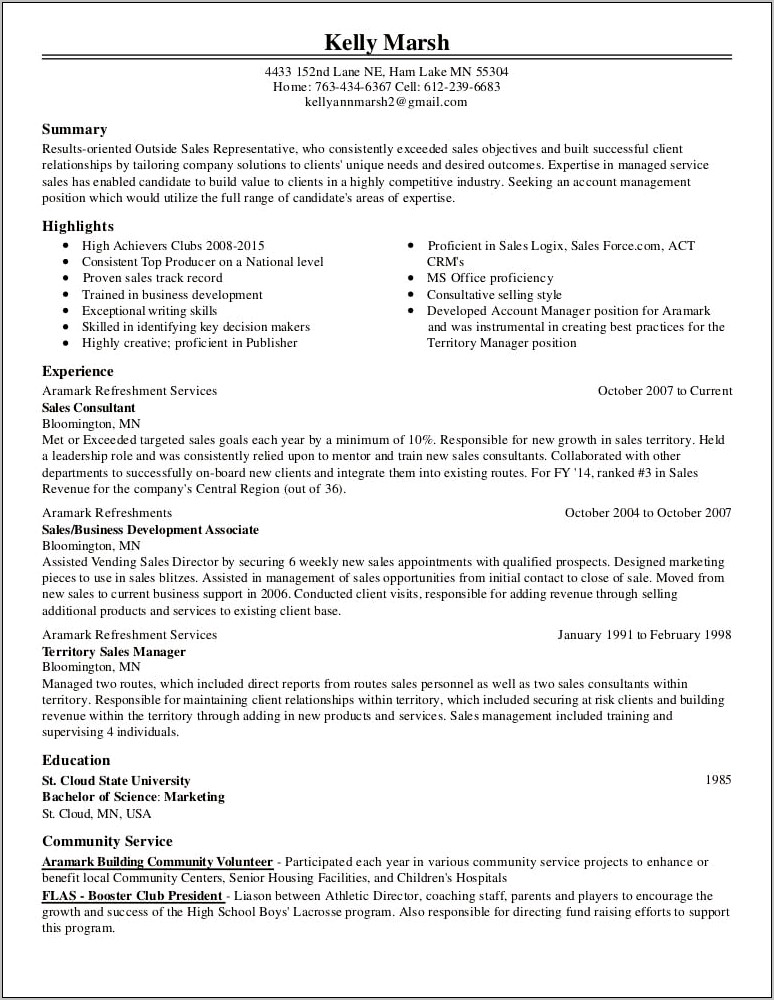 Objective For Support Senior Community In A Resume