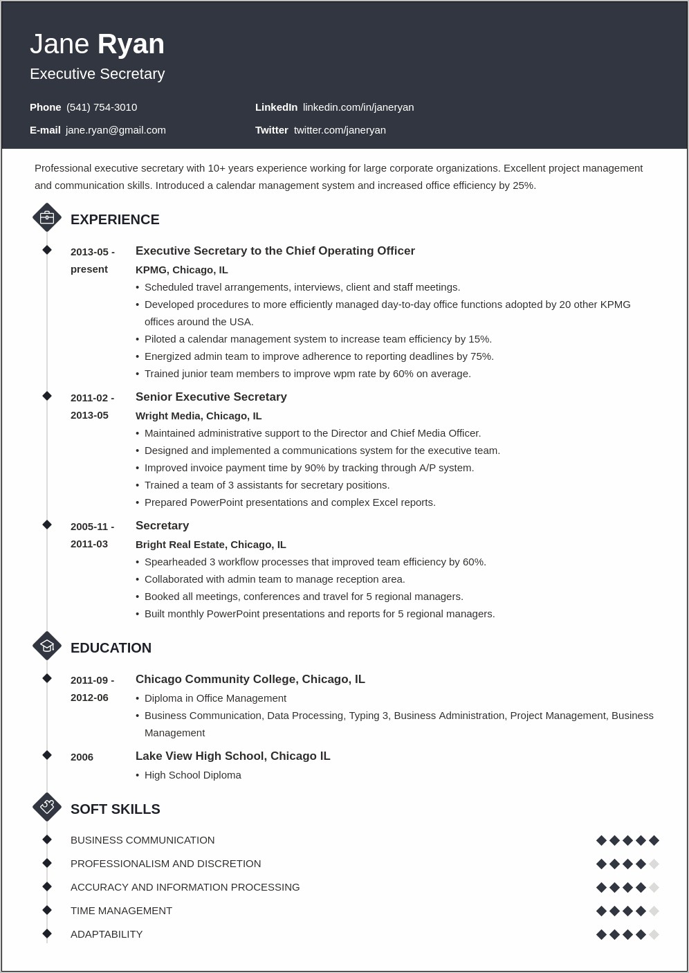 Objective In A Resume Examples For Secretary