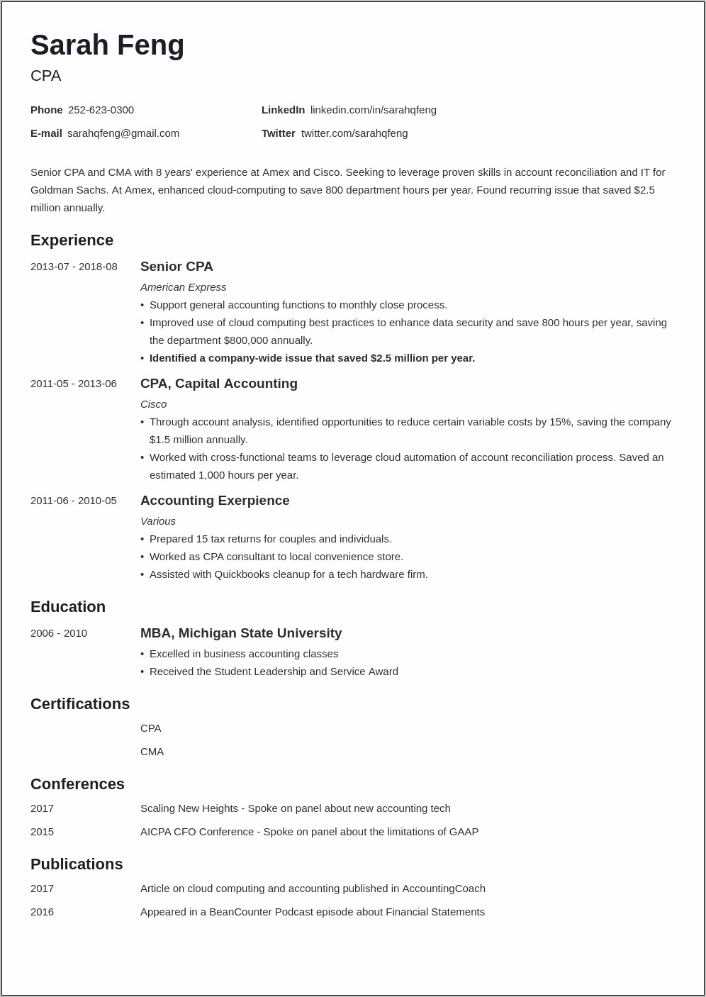 Objective In Resume For Accounting Student