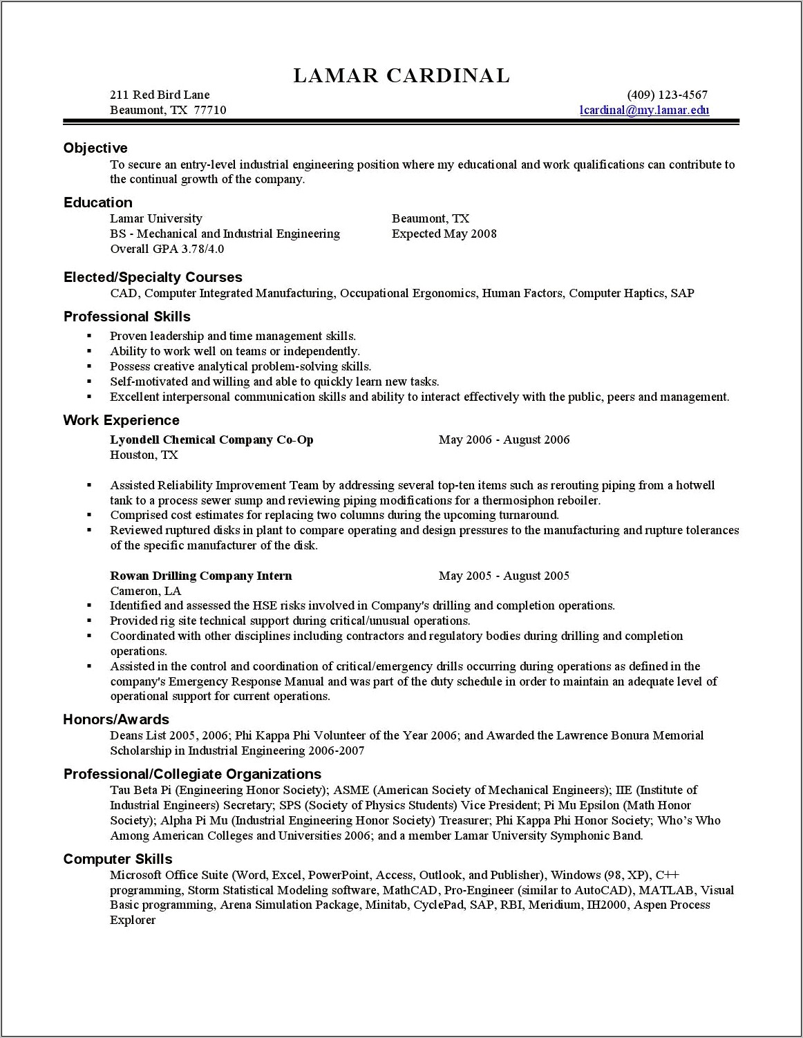 Objective In Resume For Engineers At Entry Level