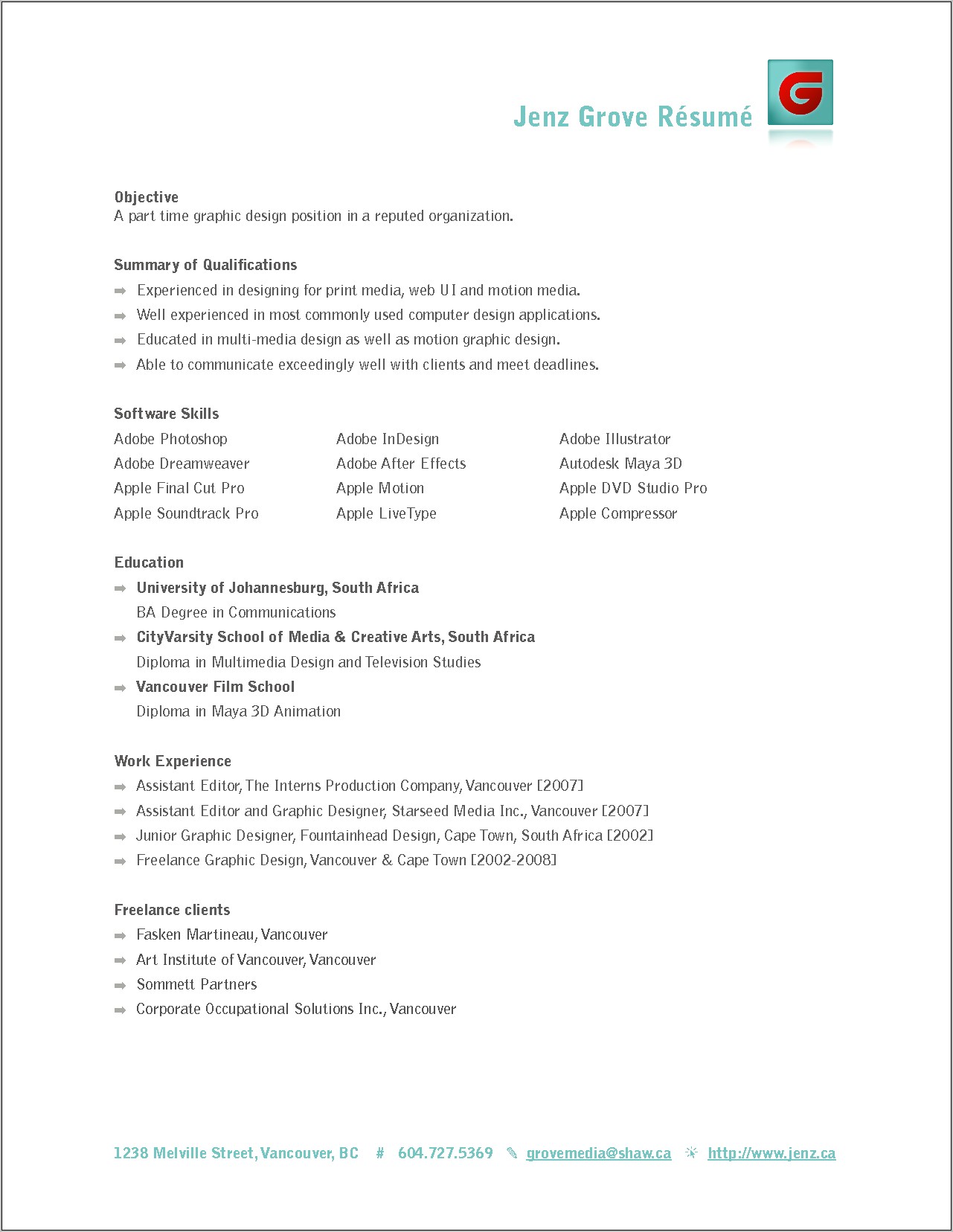 Objective In Resume For Part Time