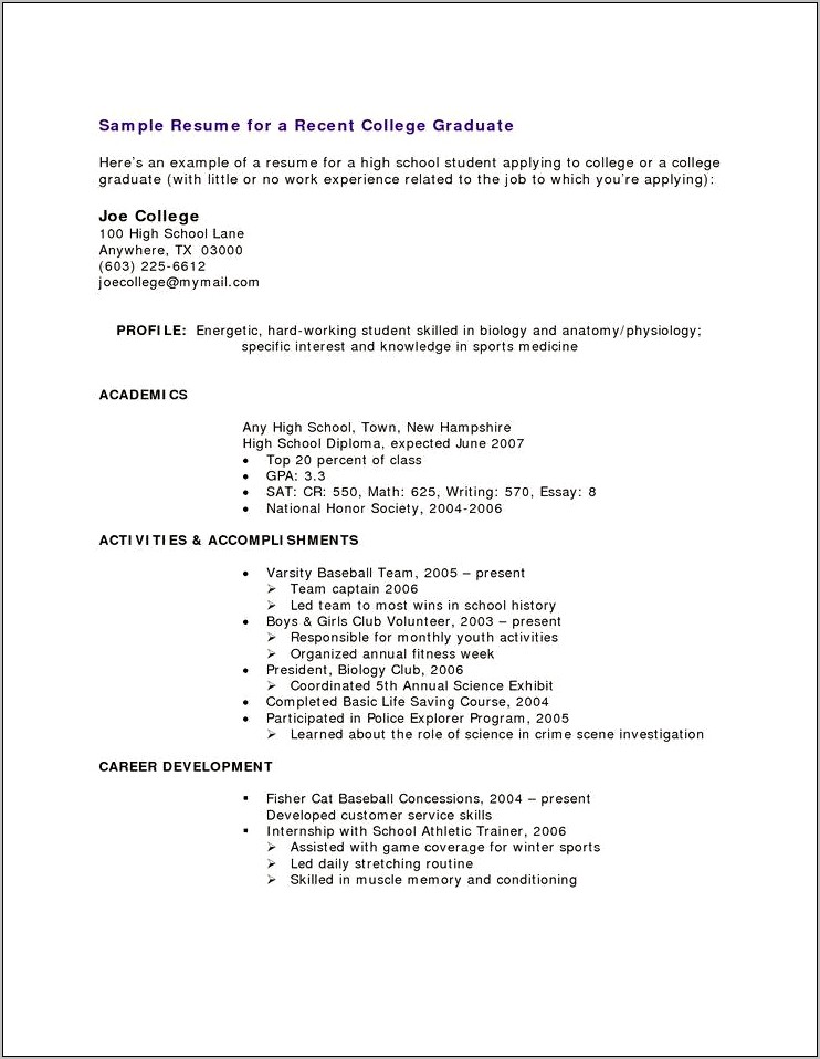 Objective In Resume Without Experience