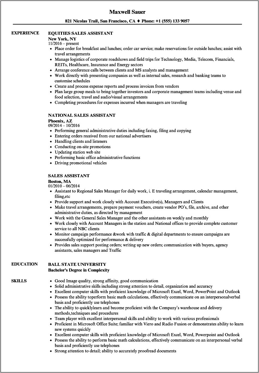 Objective On Resume For Assistant Position