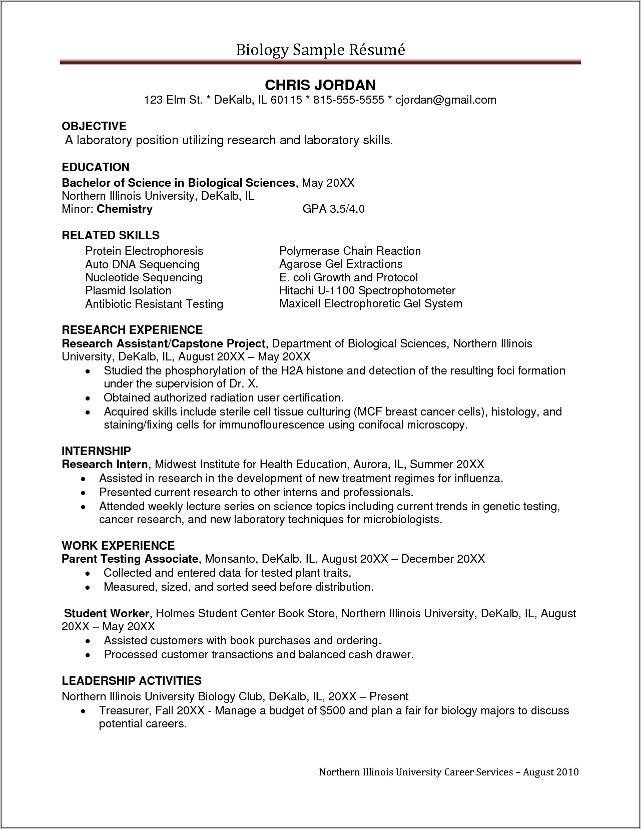 Objective Resume Applying For Researhc
