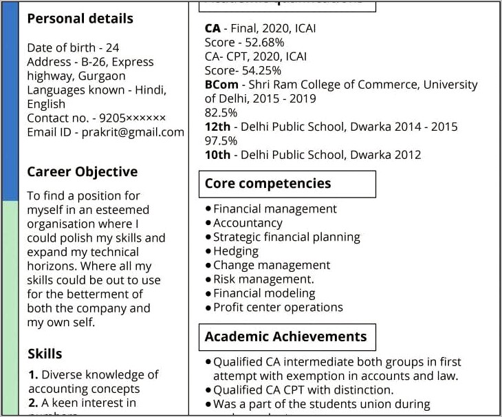 Objective Resume Change Accounting To It
