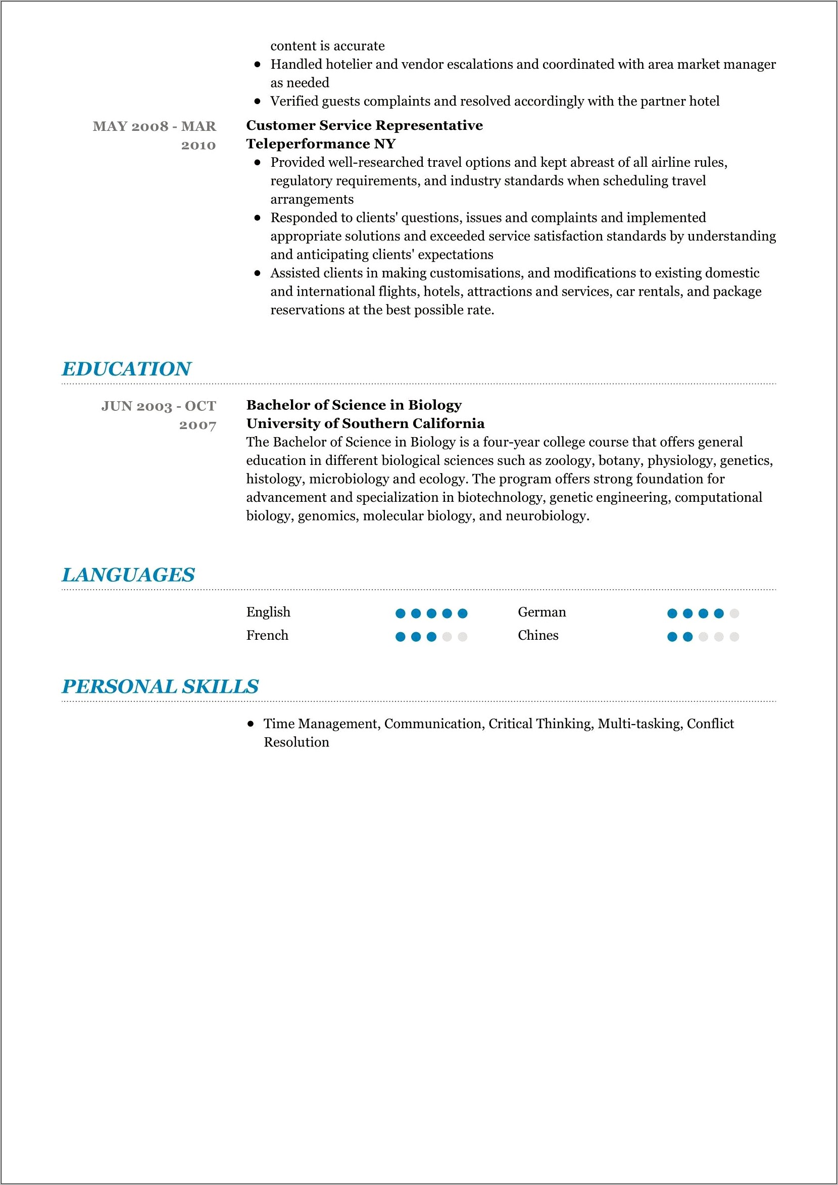 Objective Resume Examples For Research Science
