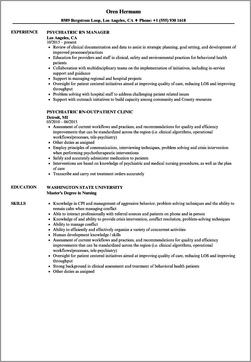 Objective Statement For Rn Resume Examples