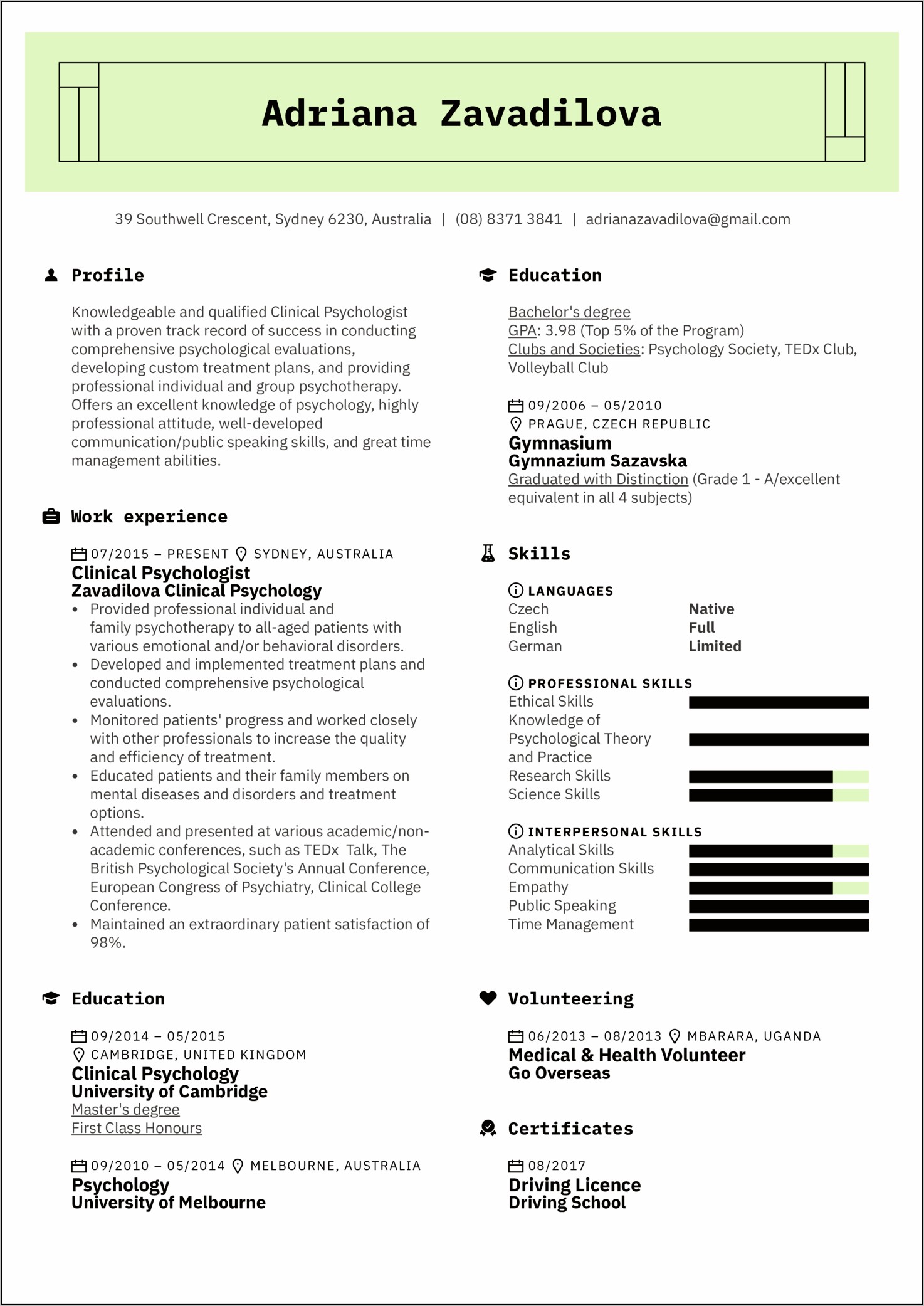 Objective Statement Resume Career Change To Psychology