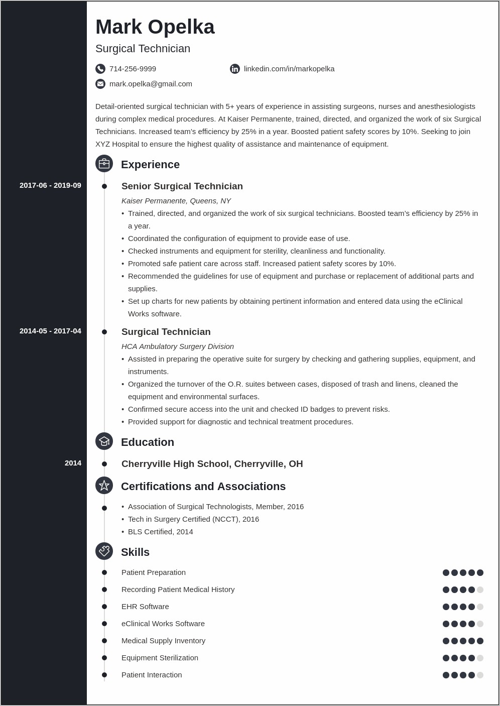 Objective Summary For Surgical Tech Resume