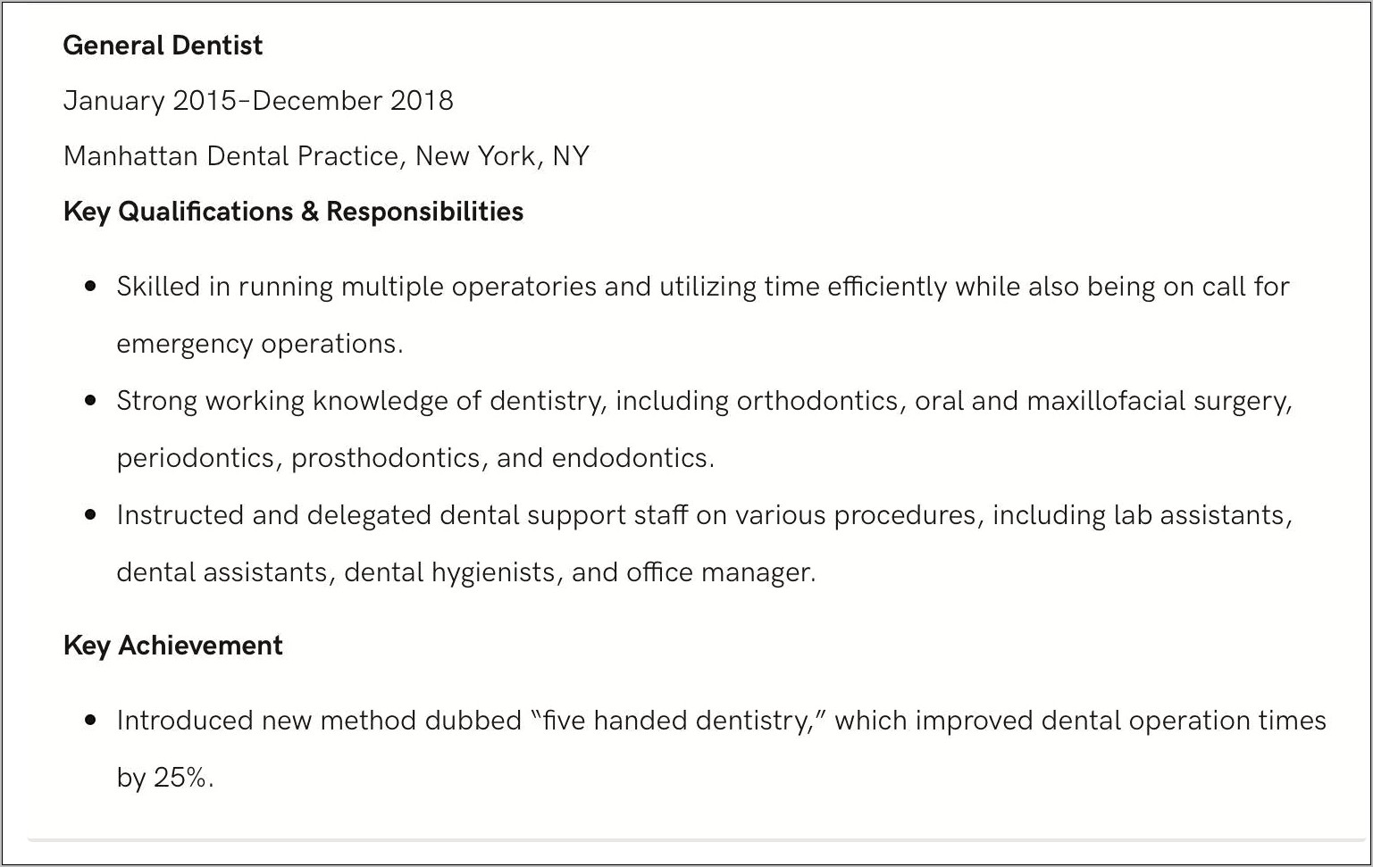 Odontologist Mental Health Resume Examples