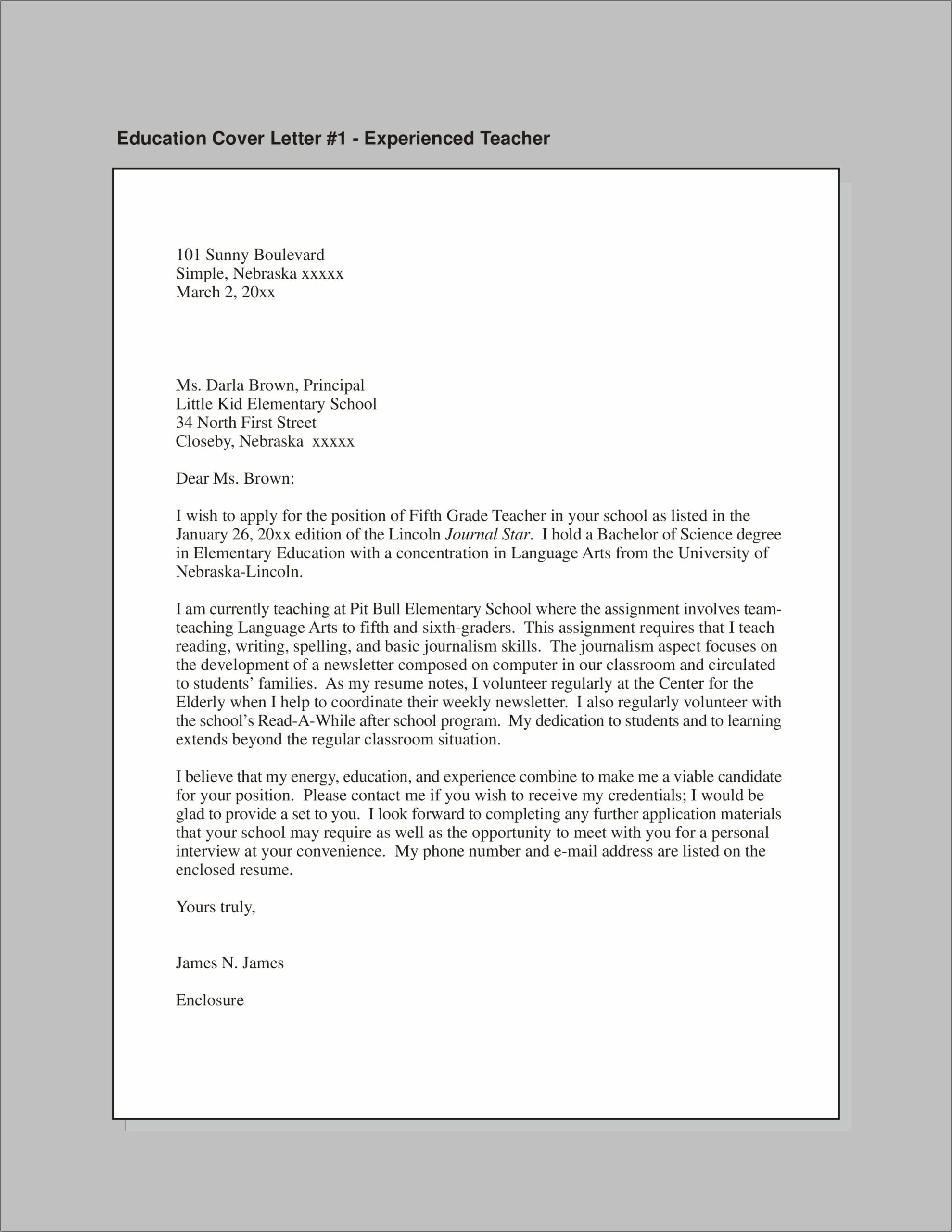 Pdf Cover Letter For School District Resume