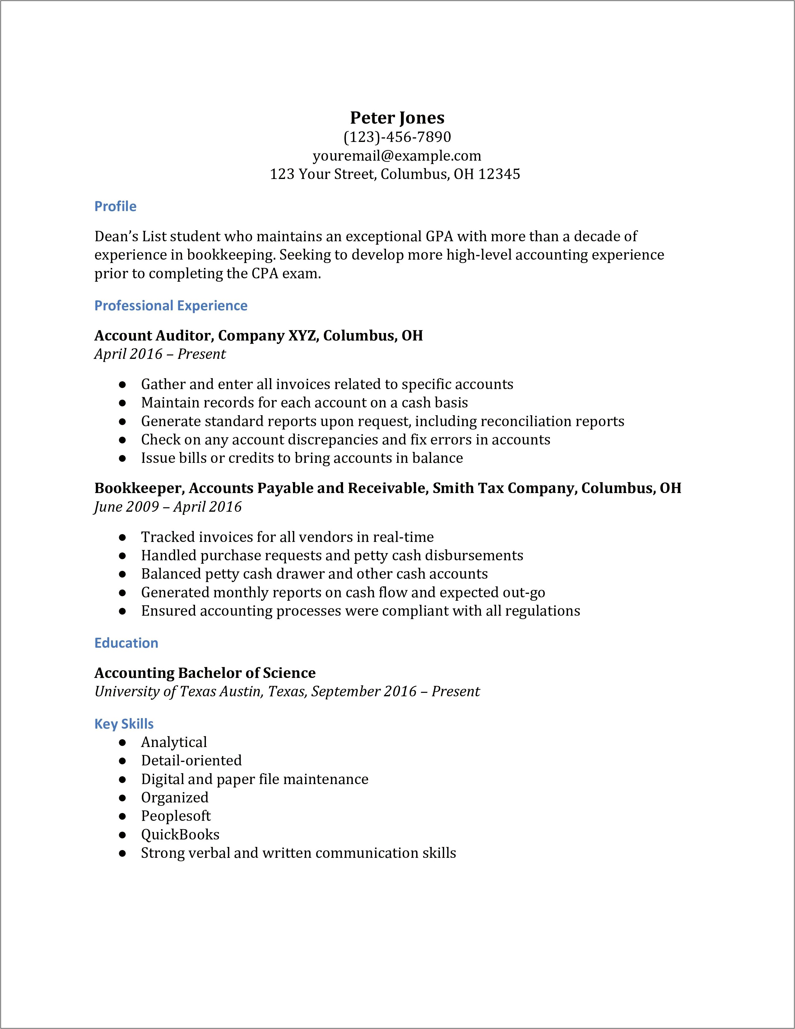Peoplesoft Campus Solutions Technical Sample Resume