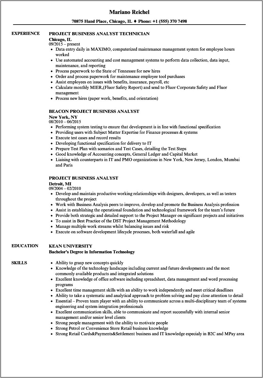 Personal Project Examples For Resume
