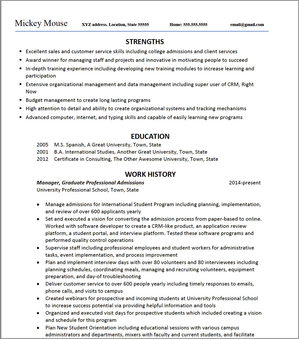 Personal Statement On Resume For Graduate School