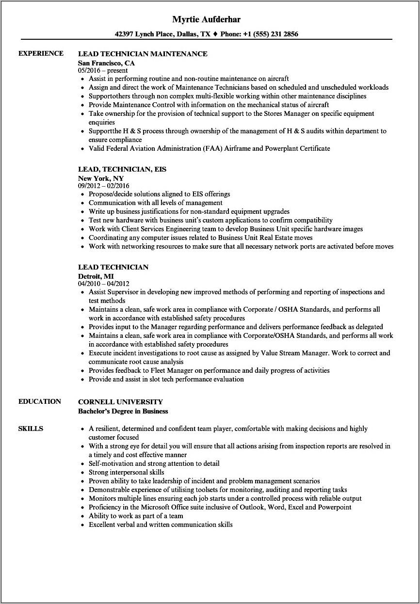 Pest And Termite Technician Resume Examples