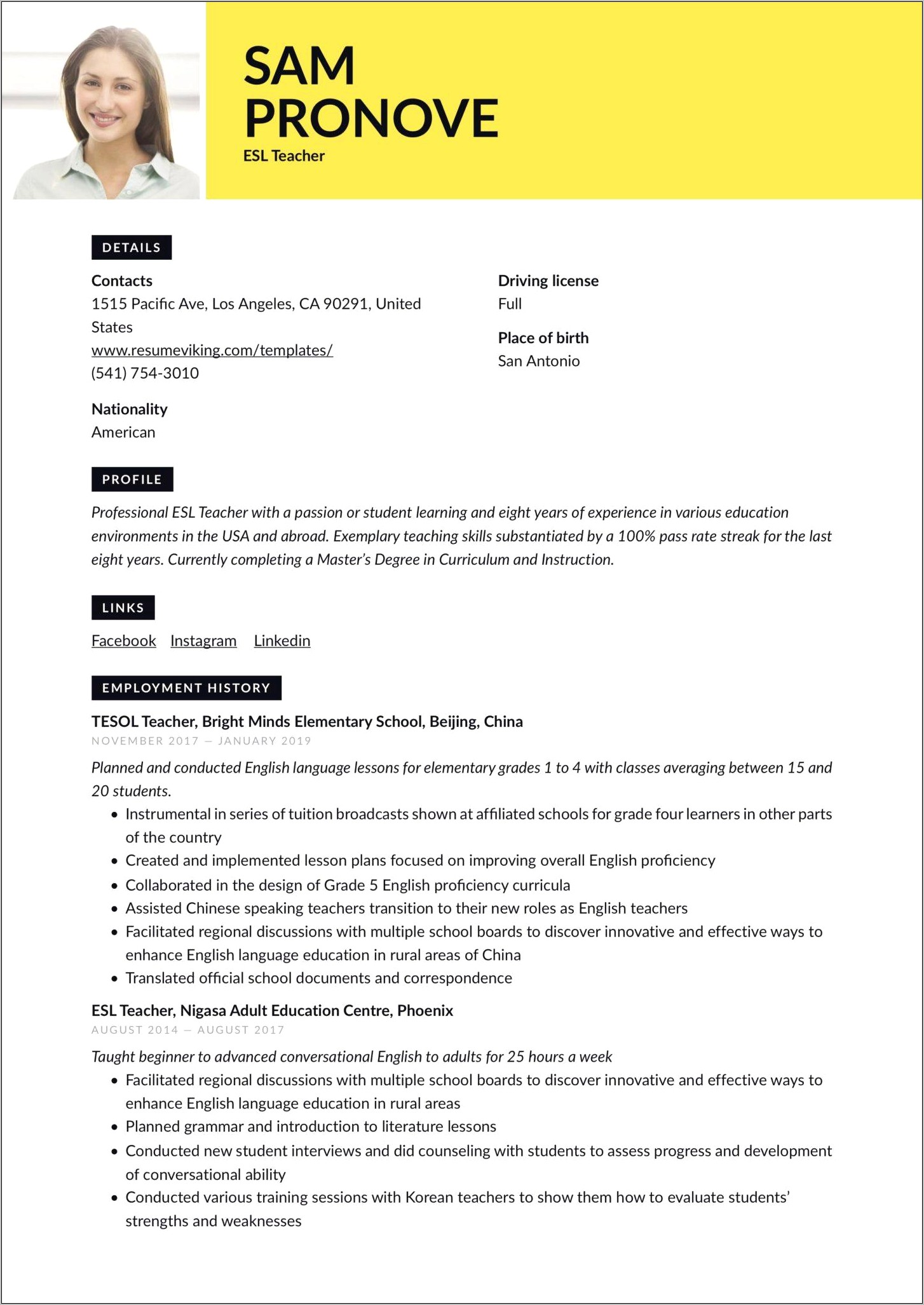 Philippine Resume Sample With No Experience