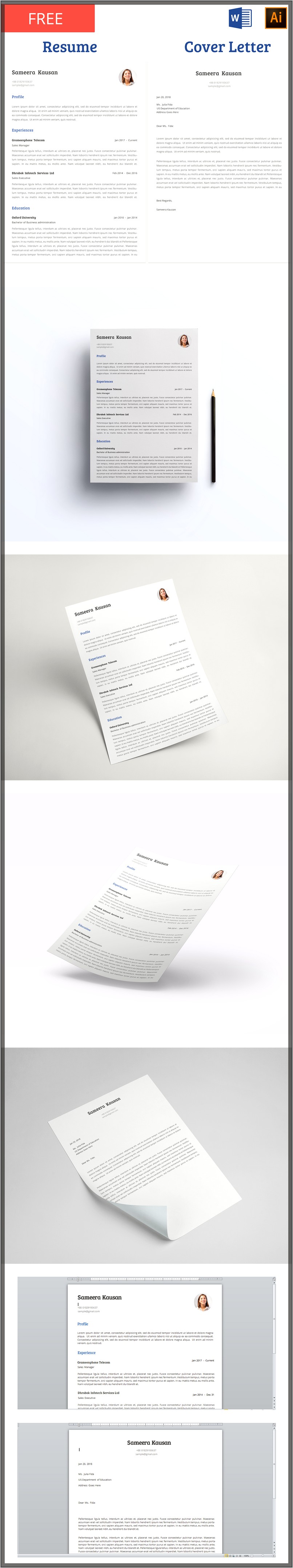 Photoshop Resume And Cover Letter Templates