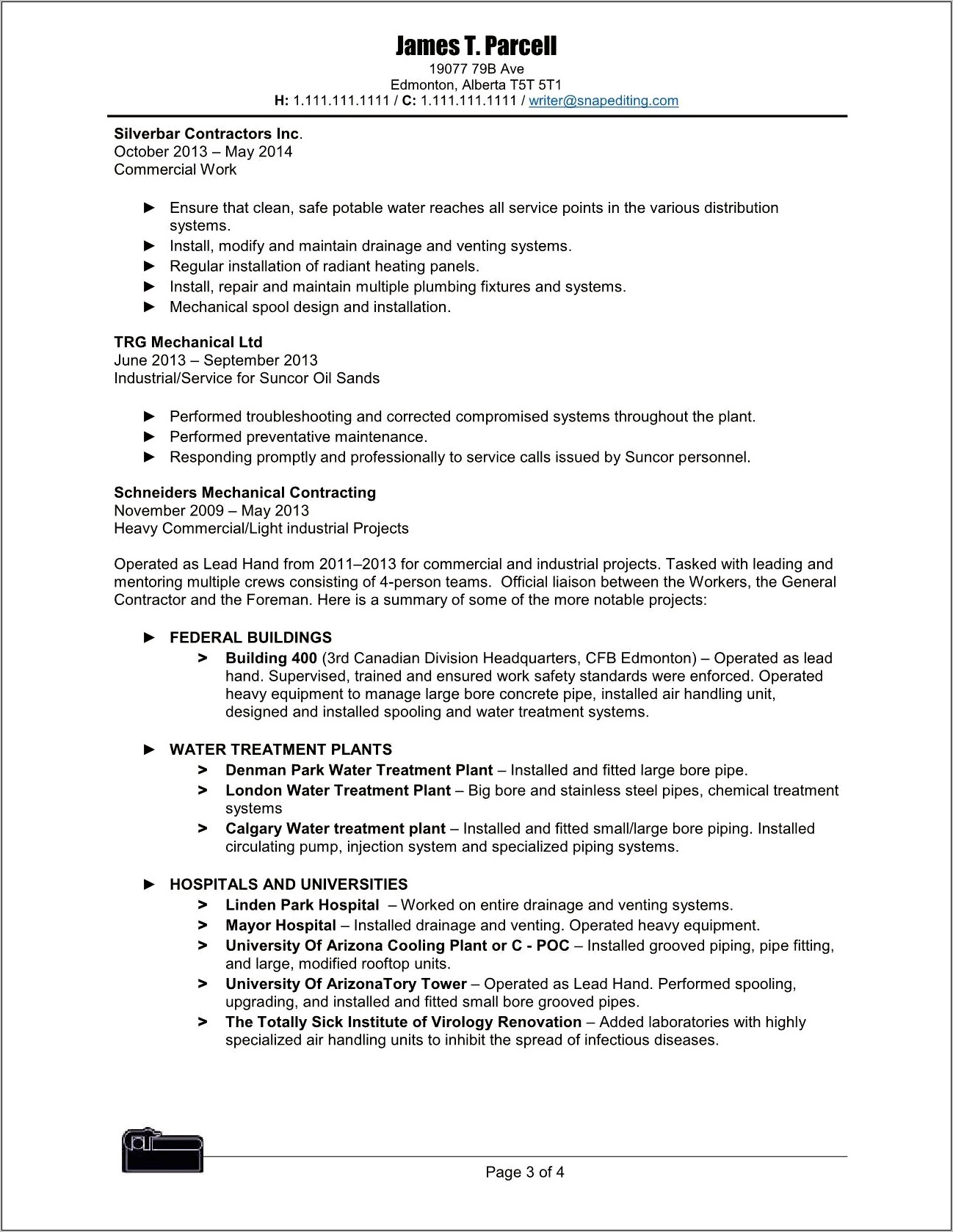 Pipe Fitter Job Description Resume Download
