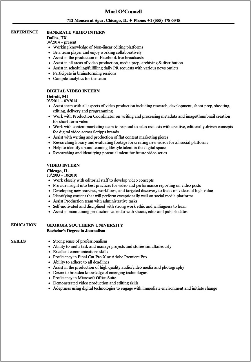 Position Of Responsibility In Resume Examples