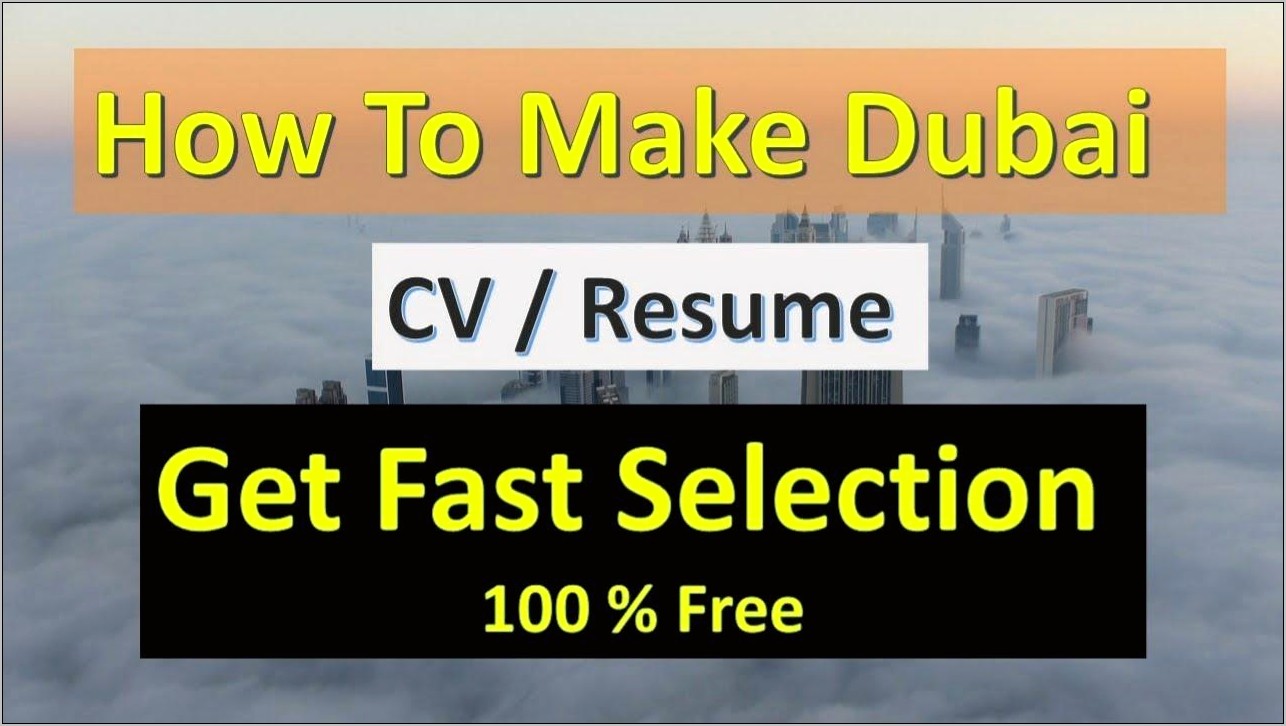 Post Resume For Jobs In Dubai