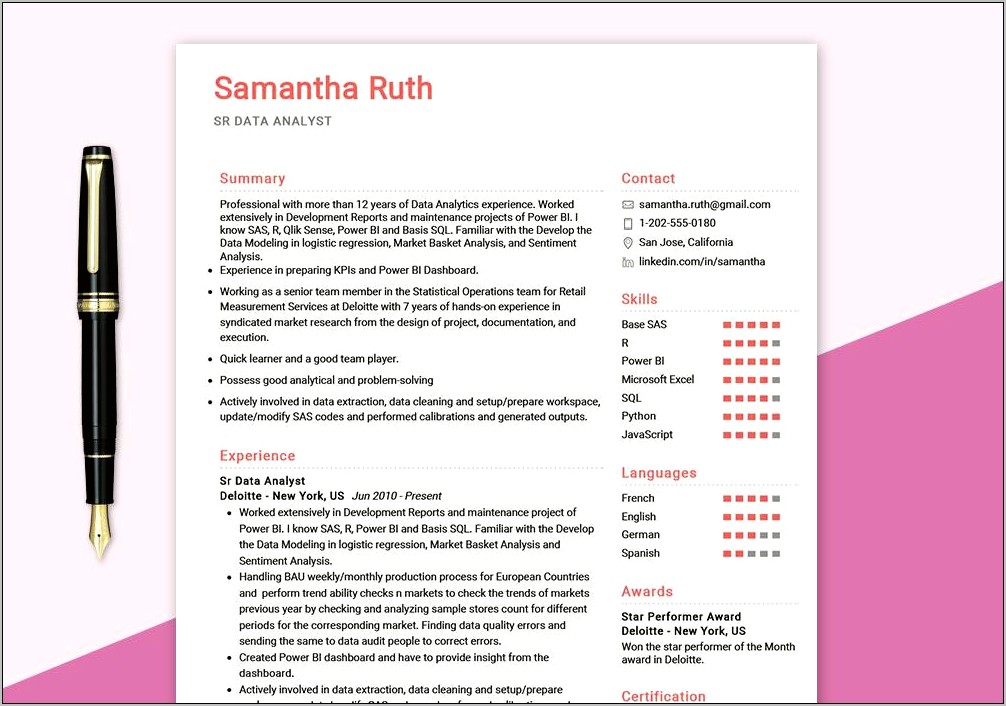Power Bi Sample Resume Download