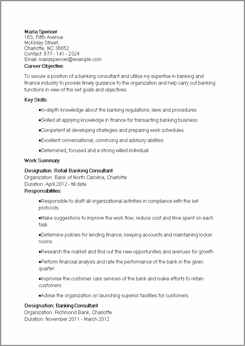 Primary Responsibilities In A Retail Job Summary Resume