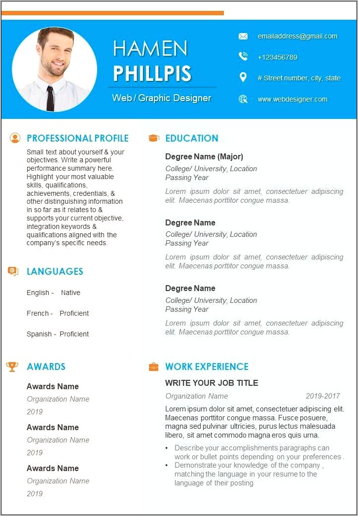 Printable Examples Of Resume For Older Adults