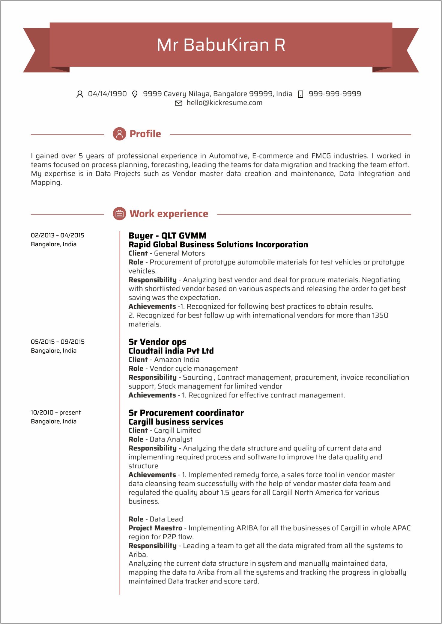 Procurement Analyst Job Description Resume
