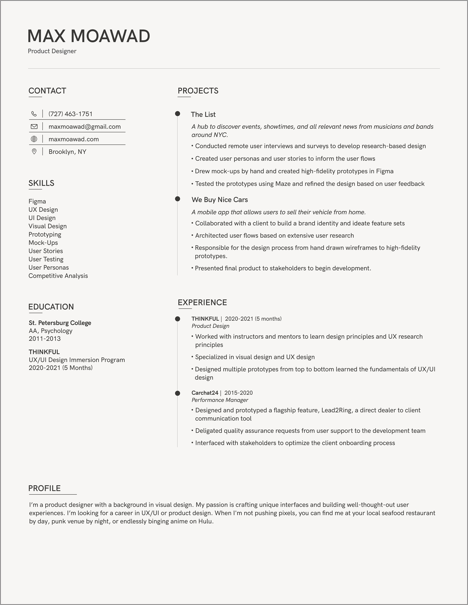 Product Manager Resume User Stories User Interviews
