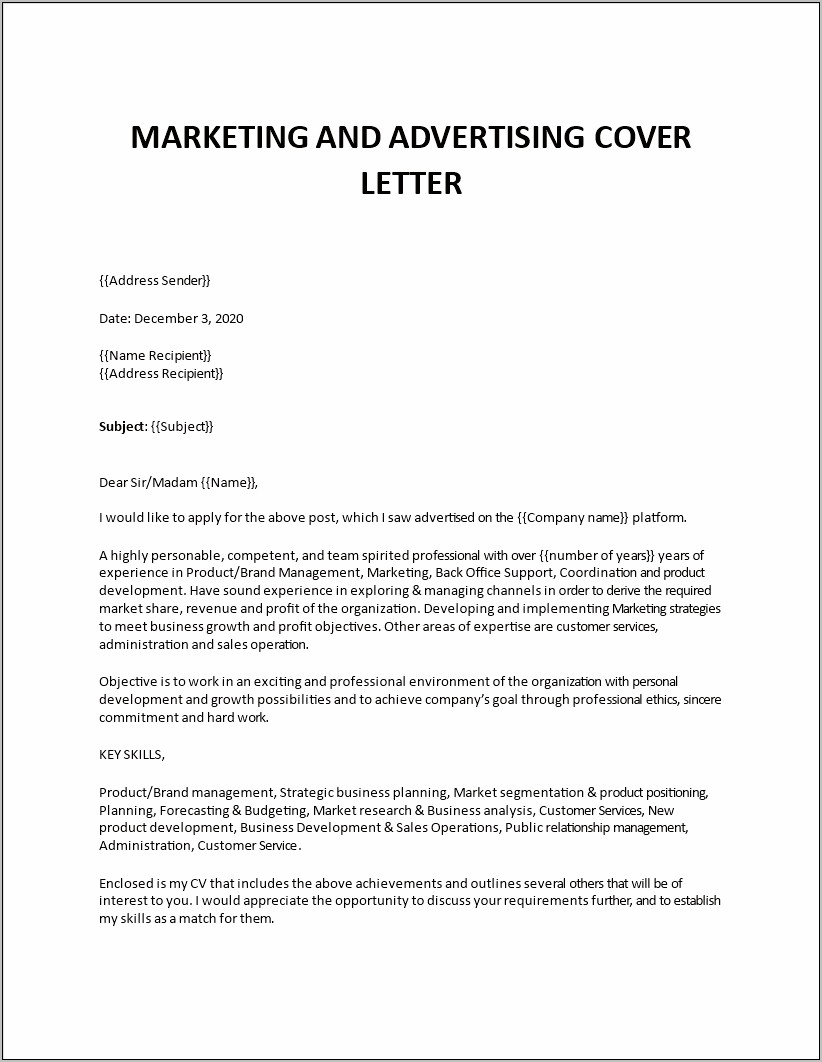 Product Marketing Manager Resume Cover Letter