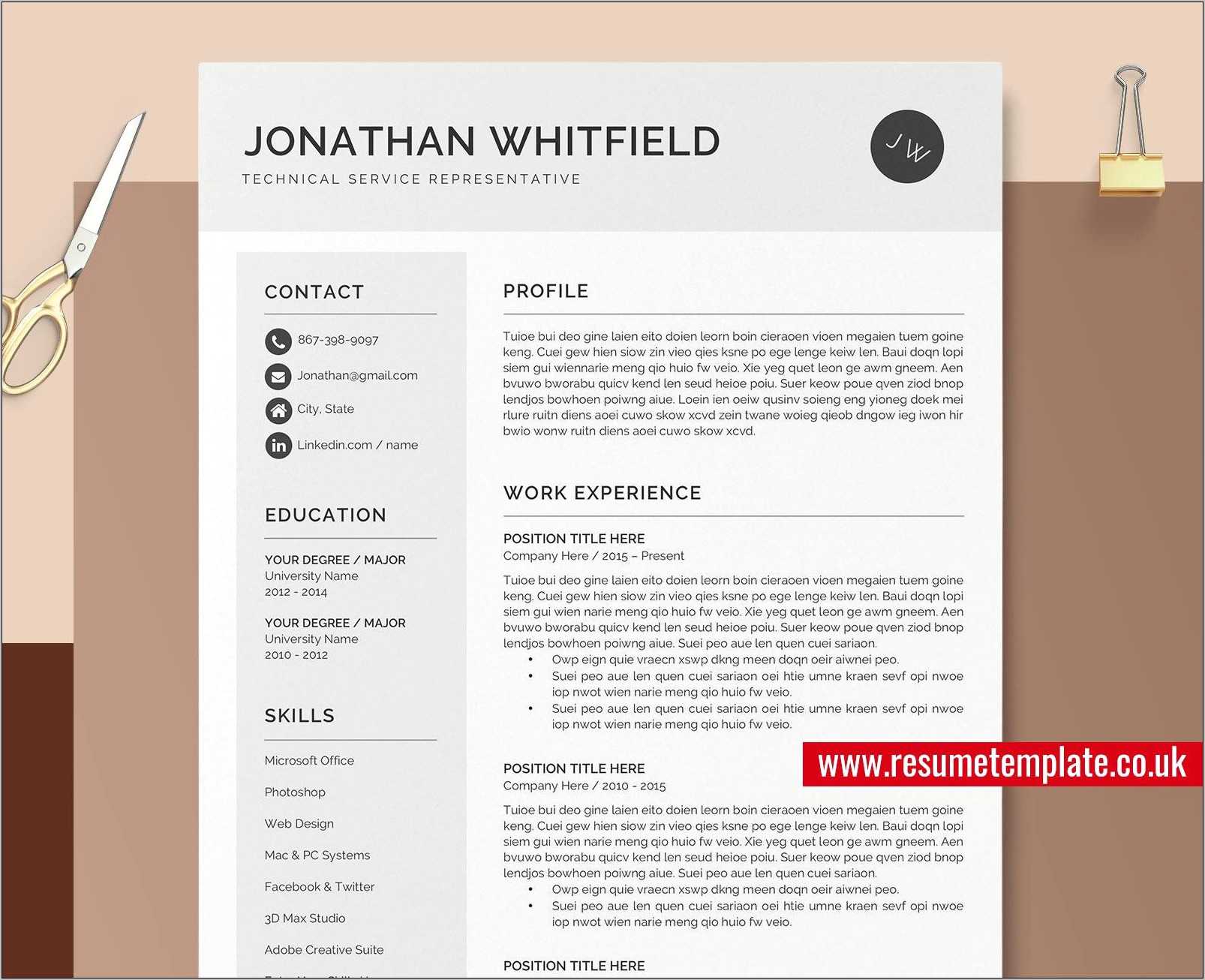 Professional Design Of Resume And Cover Letter