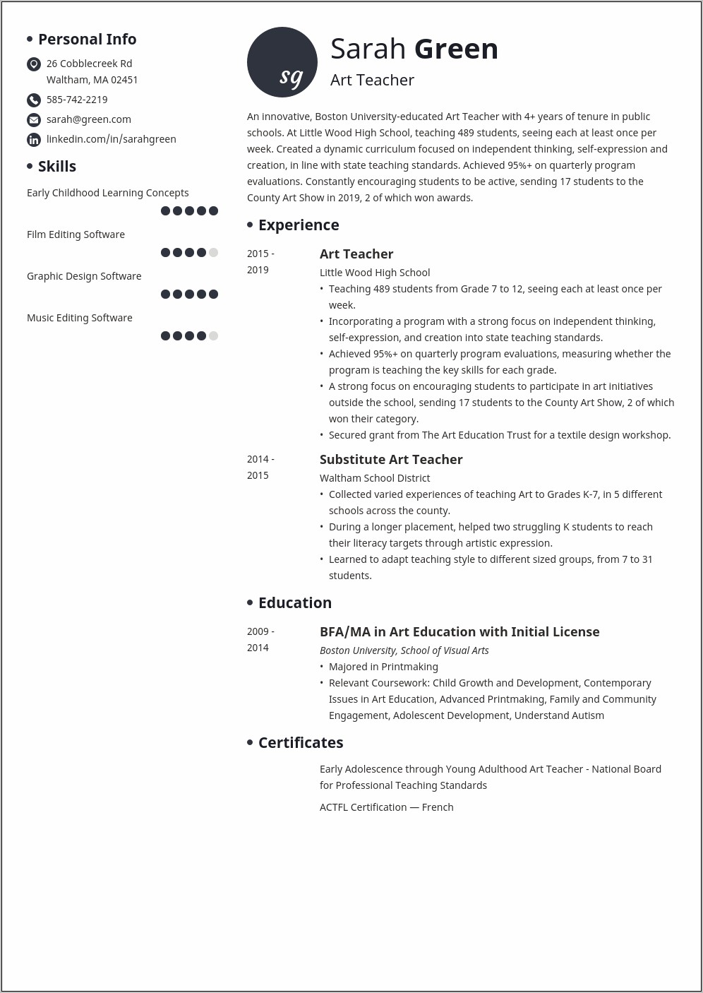 Professional Summary For An Instructional Design Resume