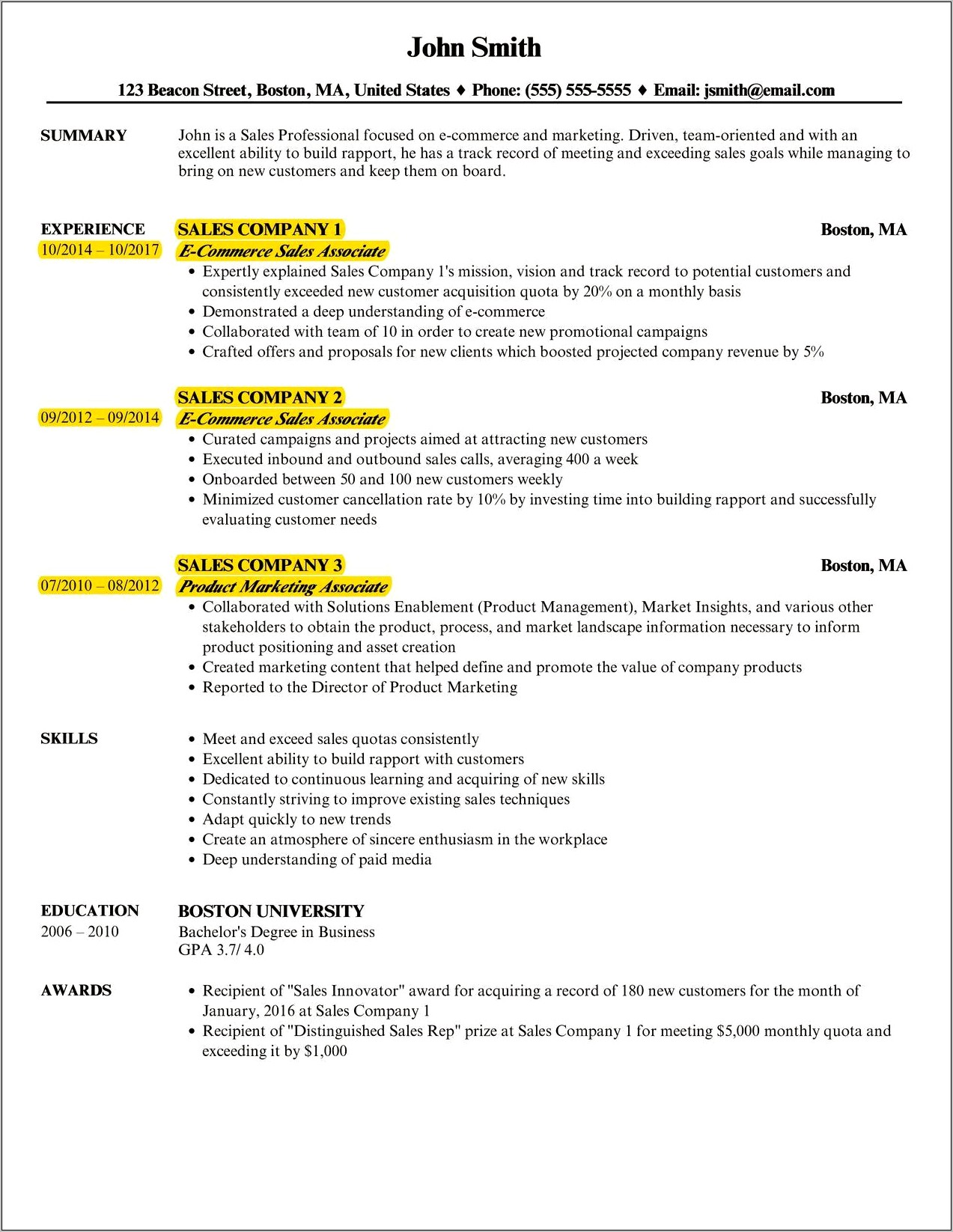 Programs With Reverse Chronological Resume Templates