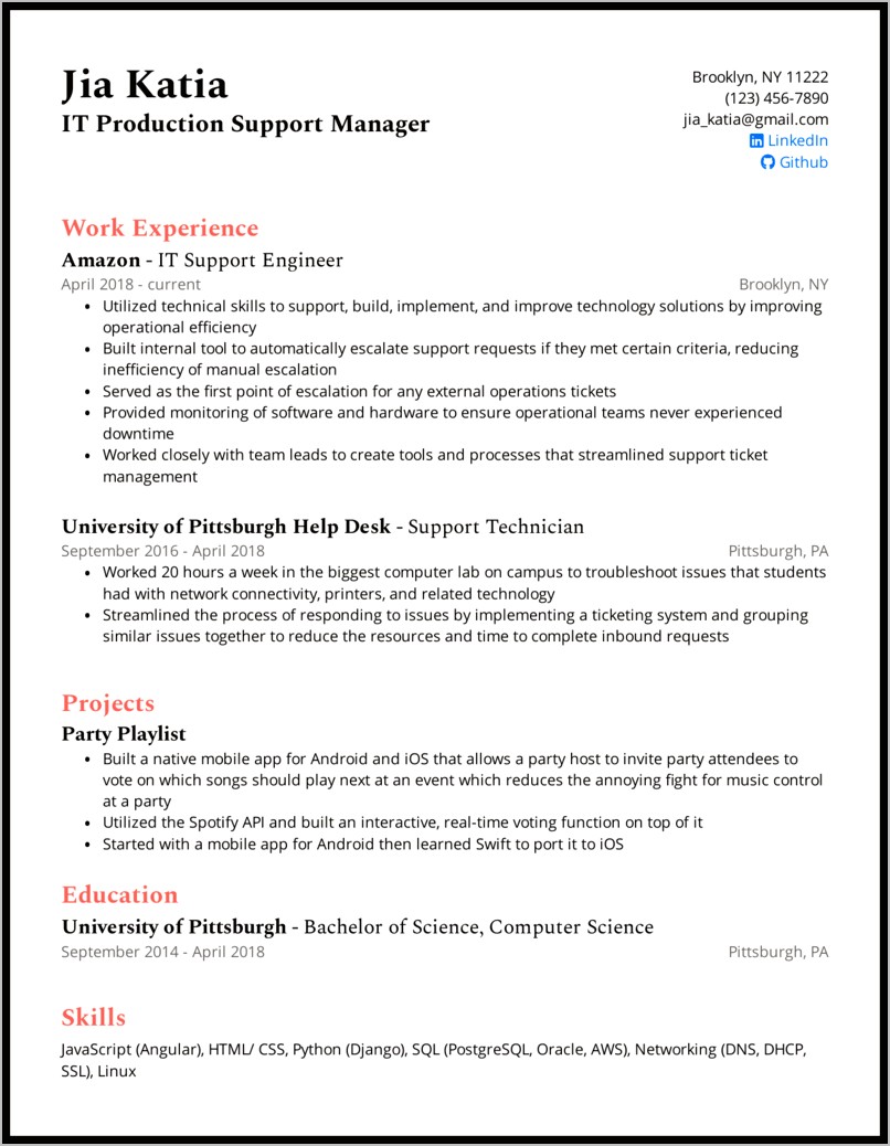 Project Manager Resume For Event Company