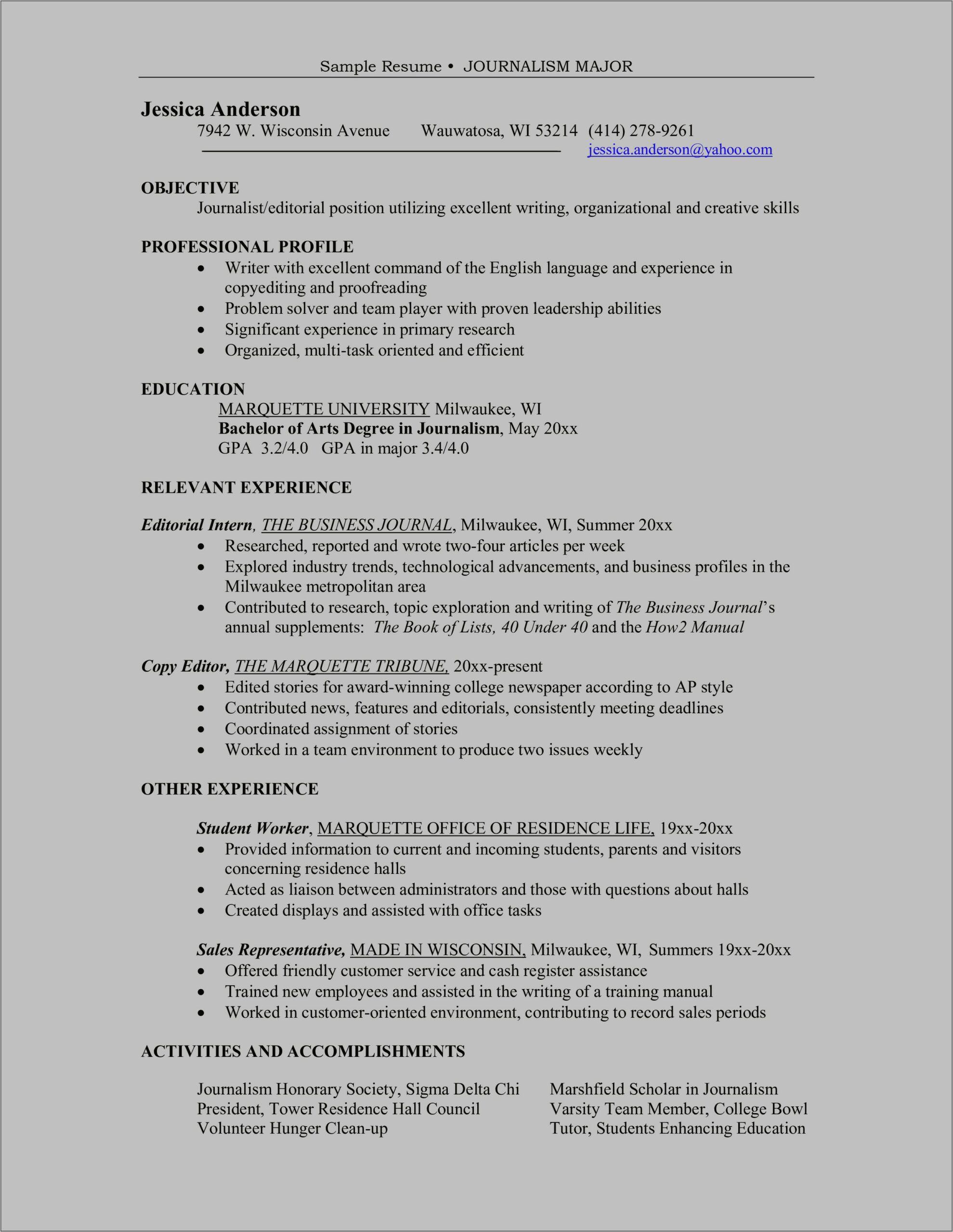 Proofreader For Textbook High School Resume