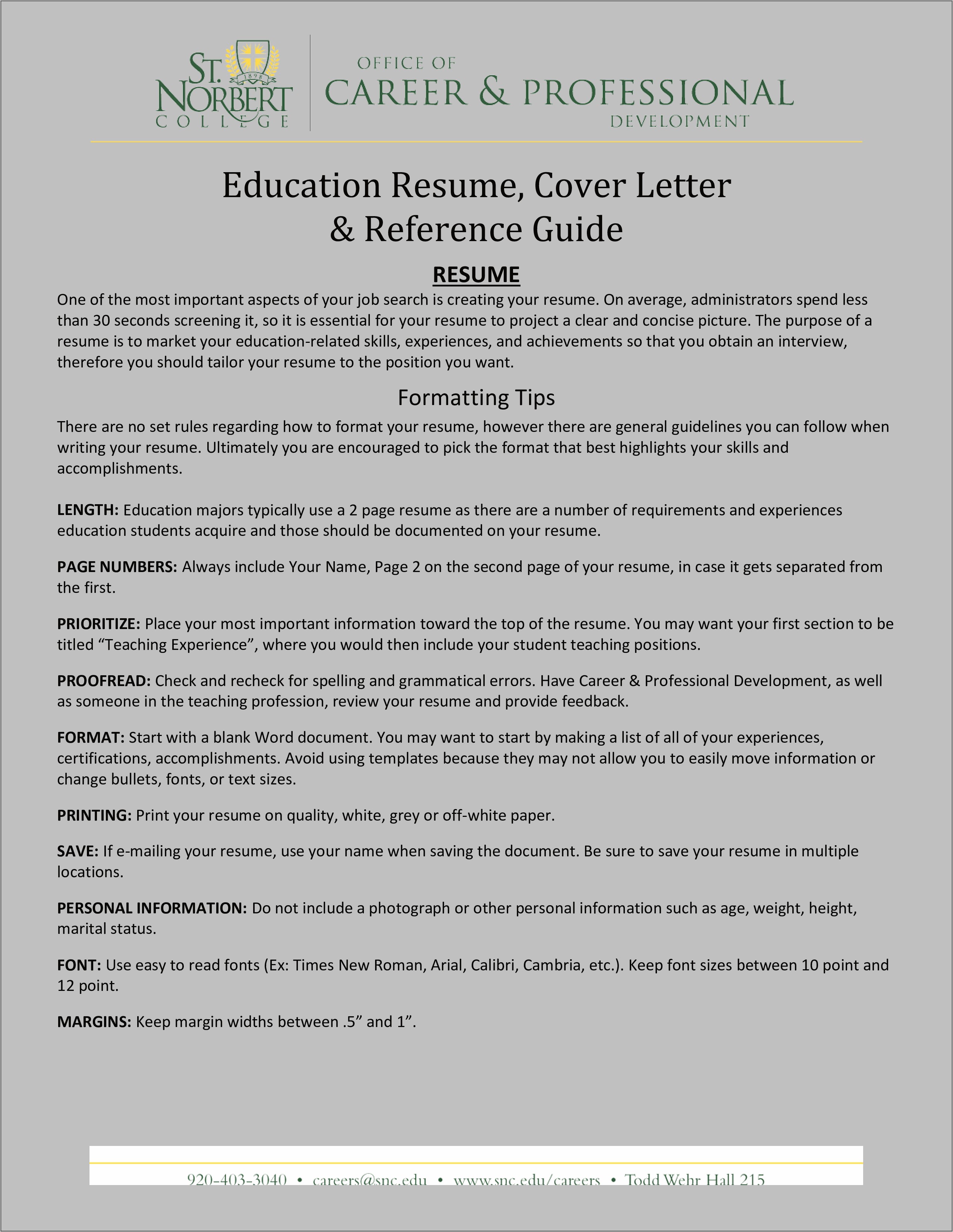 Proper Font For Resume And Cover Letter