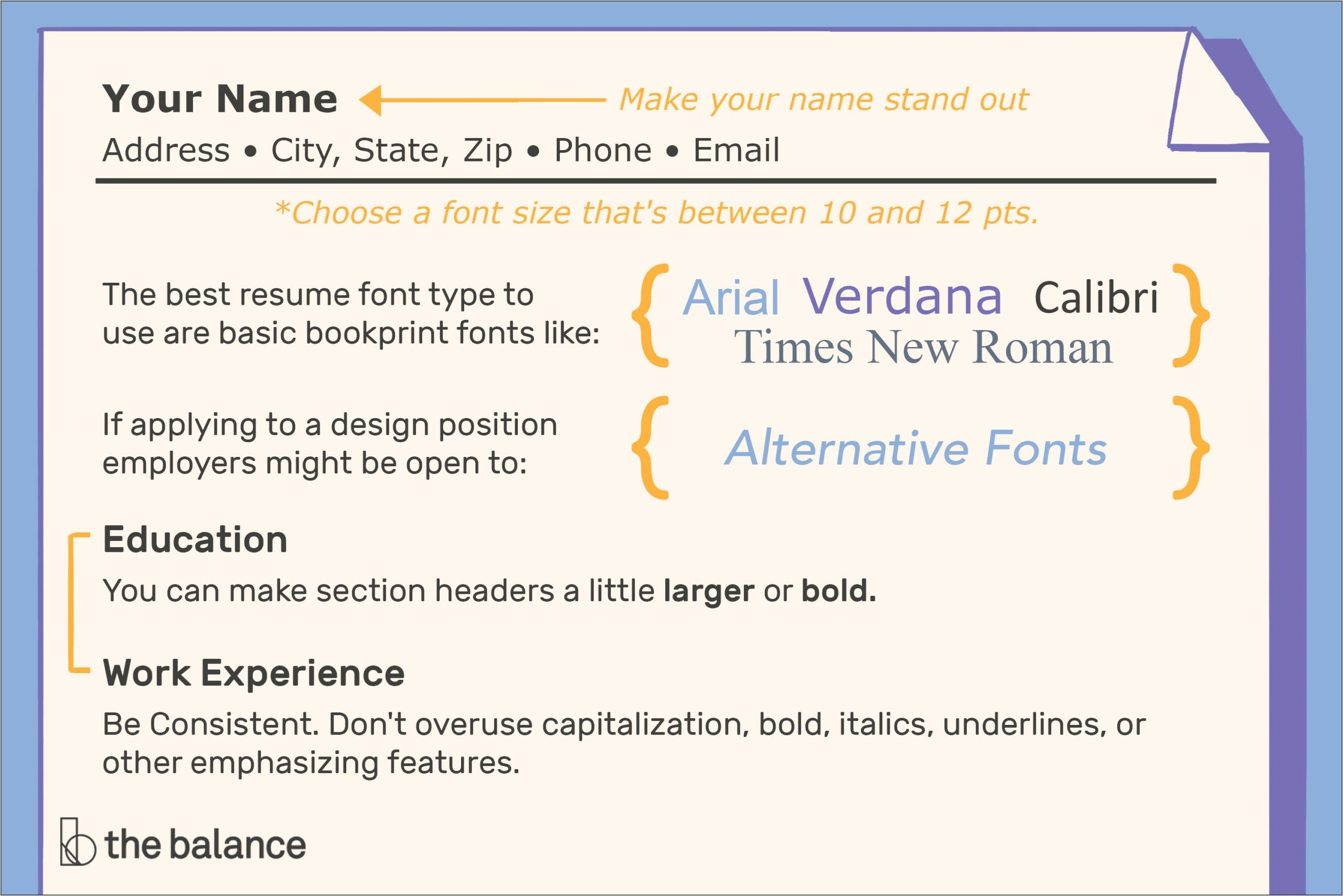 Proper Font Size For A Job Resume