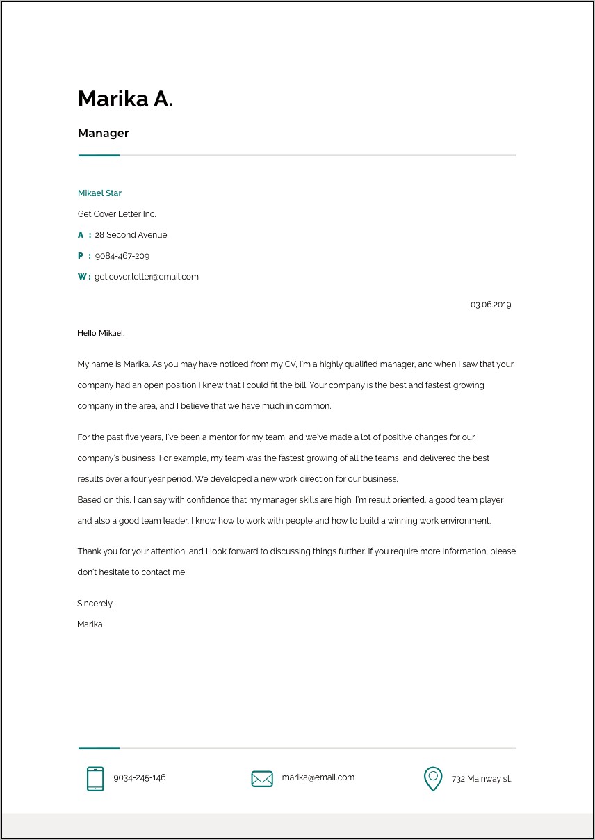 Property Management Resume Cover Letter Examples
