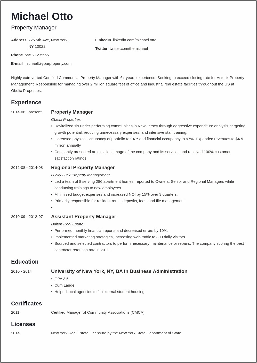 Property Mangement Assistant Resume Job Description