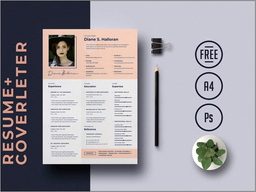Psd Template Resume And Cover Letter